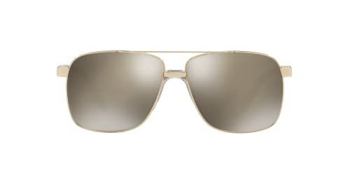 Image of Versace Man Sunglasses Pale Gold Frame, Light Grey Gradient Grey Lenses, 59MM