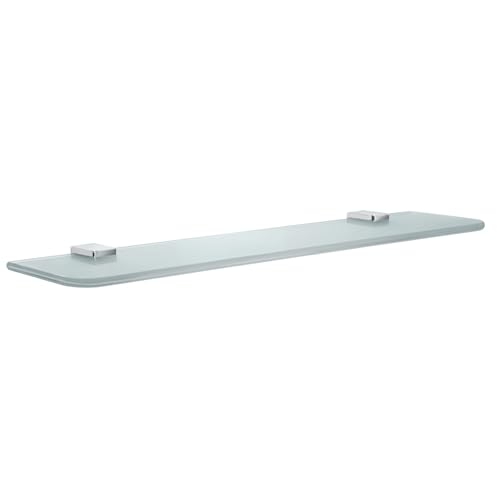 Smedbo OK347 Frosted Glass Bathroom Shelf, Polished Chrome/Frosted Glass