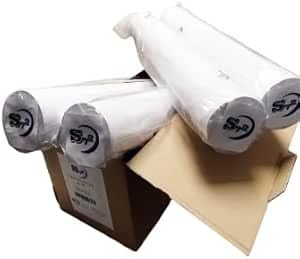 Carta Plotter Conf. 4 Rotoli 91,4 Cmx 50 Mt Gr.90 Anti Inceppamento Carta Bianca Rapidissima Asciugatura