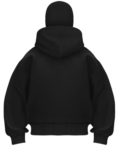 EUDOLAH Balaclava Jacket Zip Up Fashion Double Layer Hoodie Hip Hop Outerwear Jacket Y2K Clothing for Men and Women2