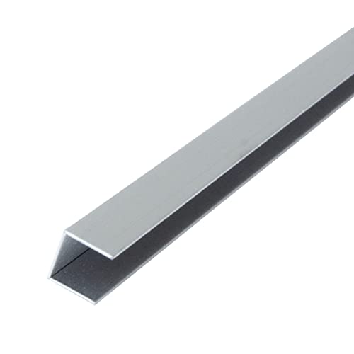 Dalsys U Profil Edelstahl, 1cm Höhe, Fliesenschiene Poliert Breite 10mm, Länge 250cm, Übergangsschiene, Übergansprofil, geeignet als Bordüre Cover