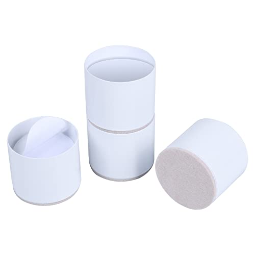 ZDDLOINP Selbstklebende Möbelerhöhung, 4Pcs Möbelerhöhung aus Karbonstahl, Fügt 5Cm Höhe zu Betten Sofas und Schränken Hinzu, Sofas, Sessel, Tische und Anderer Schwerer Möbel (Weiß, Runden) Cover