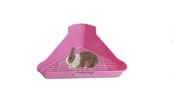 Taiyo Pluss Discovery Rabbit Toilet Litter Tray, Size: (34X24X16 cm), Litter Tray - Rabbit, Hamster, Guinea Pigs (Pink Color)