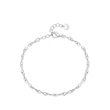 Pulsera de dama de honor, símbolo de infinito, plata Pt950 y oro blanco, regalo de boda, 18+5CM, Oro blanco de 14 quilates