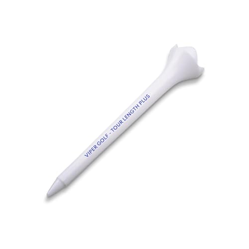 VIPERGOLF Tour Length Plus Plastic Golf Tees, 4 Prong Cup Design (Pack of 50) (69 mm)