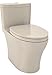 Toto Aquia IV One-Piece Elongated Dual Flush 1.28 and 0.8 GPF Universal Height, WASHLET+ Ready Toilet with CEFIONTECT, Bone (MS646124CEMFG#03)