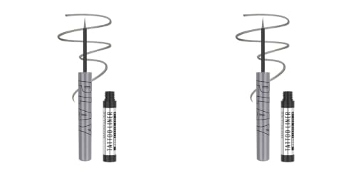 Image of Maybelline New York Tattoo Play Metallic Silver Liquid Eyeliner, Metallic (Pack of 2)