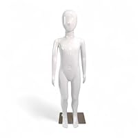 WHITE Full Body Kids Mannequin with Metal Base, WHITE GLOSS Model BA-1W Height 110cm