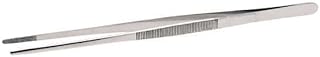 Cole-Parmer Essentials Stainless Steel Tweezers, Straight Tips, Serrated, 254mm