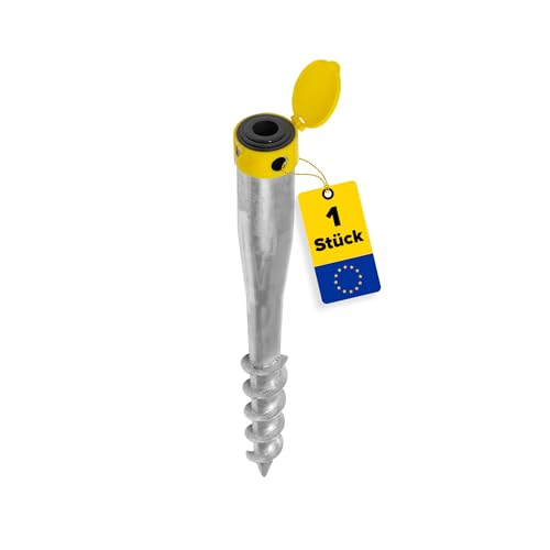 GRUNDLINE - Pfostenträger rund Ø 25 bis 50 mm - Bodenanker zum eindrehen - Schraubfundament - Einschraub Bodenhülsen - Stützenfuß - Erdanker - Erdspieß - Bodenhülse Sonnenschirm - Wäschespinne GRUNDLINE - Pfostenträger rund Ø 25 bis 50 mm - Bodenanker zum eindrehen - Schraubfundament - Einschraub Bodenhülsen - Stützenfuß - Erdanker - Erdspieß - Bodenhülse Sonnenschirm - Wäschespinne