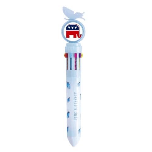 Stylo à bille rétractable multicolore avec motif éléphant américain