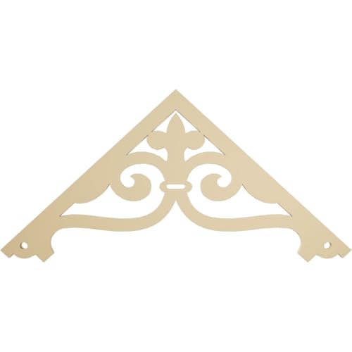 60"W x 27 1/2"H x 1 1/2"P (11/12) Pitch Finley Signature Urethane Gable Pediment, Primed Tan