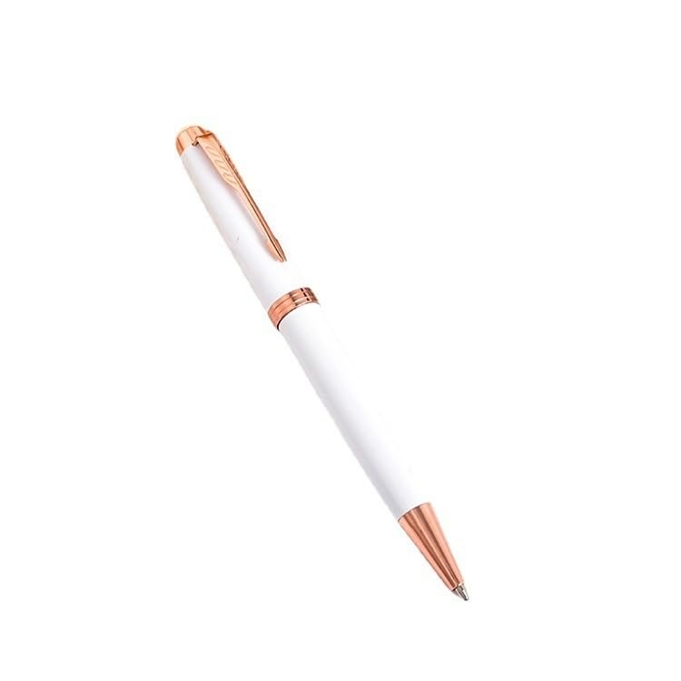 Pack De 5/10/20/50 Bolígrafos Metálicos Lujo Giratorios Oro Rosa Recargables Aceite Con Recambio Reemplazable Regalos Empresariales Para Oficina Y Corporaciones(White,50-piece set)