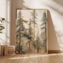 Affiche sur toile forêt de pins vintage décoration murale moderne 21x30