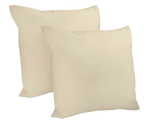 Image of Crescent Textile Waterproof Outdoor Garden Furniture Seat Cushion 45x45cm Decorative Throw Pillow Shredded Foam Filled for Garden Sofa Livingroom Chair Bedroom Tent Park Patio (2, Cream)
