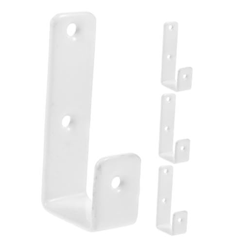 SOLUSTRE 4 piezas Ganchos J para Escalera de Cama con Recubrimiento Blanco Soporte Metálico Resistente para Literas Armarios y Garajes