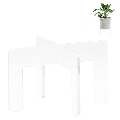 LBTEE Acrylic Plant Stand, Large Size Planter Stand Holder, Clear Modern Flower Pot Stand, Fits Most Size Flower Pots, 6 x 9.8 inch