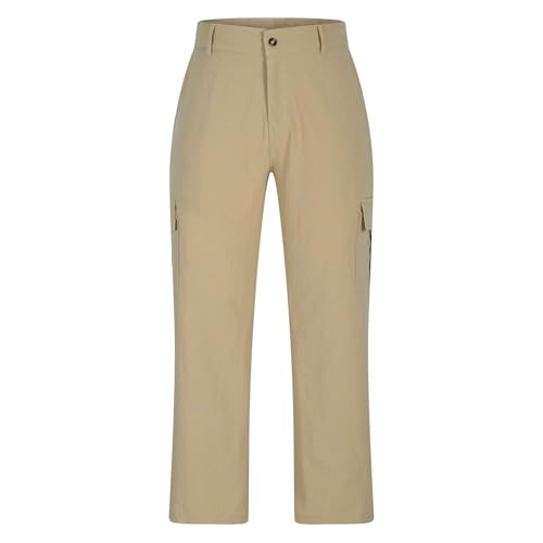 Men's Linen Pants Multi Pockets Straight Leg Summer Trousers Comfortable Breathable Outdoor Loose Pants Basic4