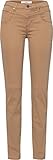 Reißverschlusstaschen BRAX Damen Style Shakira Five-Pocket wertigem Baumwollsatin Hose, Camel, 26W / 30L