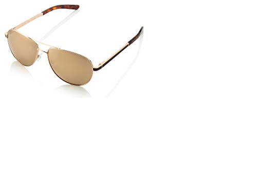 Oxford Vaughan SpeedBird Mach 2 18k Yellow Gold Plated Aircraft Grade Titanium Aviator Sunglasses Yellow Gold/Brown