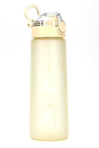 Su Matarası Tritan Geniş Ağız Su Şişesi Luxury Spor Matarası Suluğu BPAsız 730 mL Bej 0110