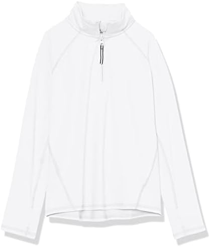 Amazon Essentials Toddler Girls' Half-Zip Active Jacket, White, 3T