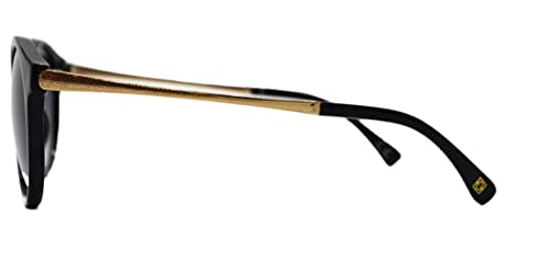 Foster Grant Women's JS 18 01 Round Black and Gold Frame Sunglasses with Gradient Lenses2