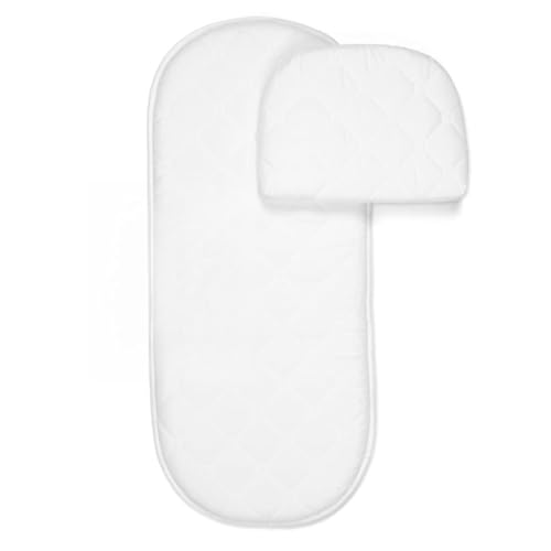 EPSELIA Matelas pour Poussette navicelle, Complet avec Oreiller, Certifié Anti-étouffement EN16890:2017, avec Structure perforée pour Une Meilleure...