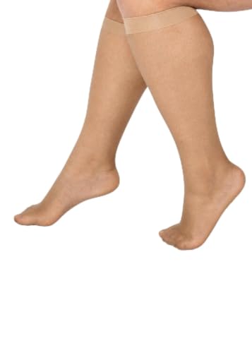 Image of Silky Toes Sheer Knee High Stockings for Women, 6 Pairs Nylon Trouser Socks ﻿With Comfort Top