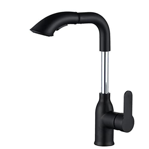 Mitigeur lavabo douchette extractible en laiton noir pour un confort de nettoyage au quotidien