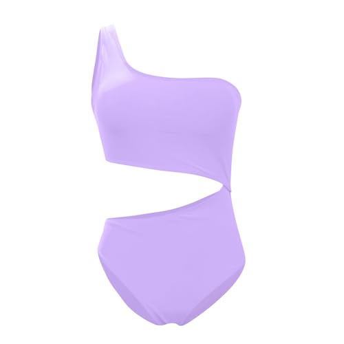 Maillot de bain push up avec volants gainants en maille violette