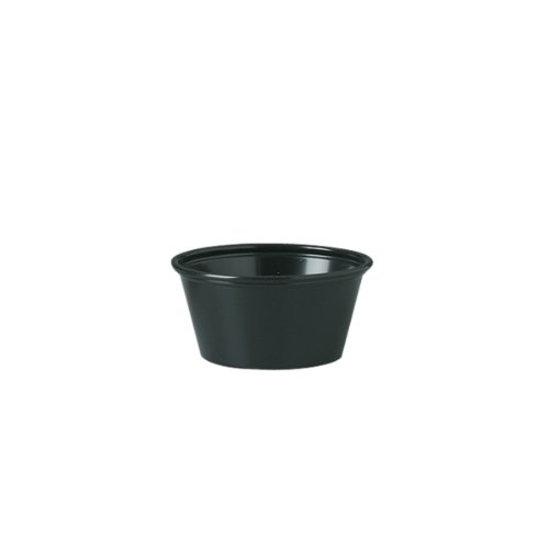 Dart P150BLK 1.5 oz Black PS Portion Container (Case of 2500)