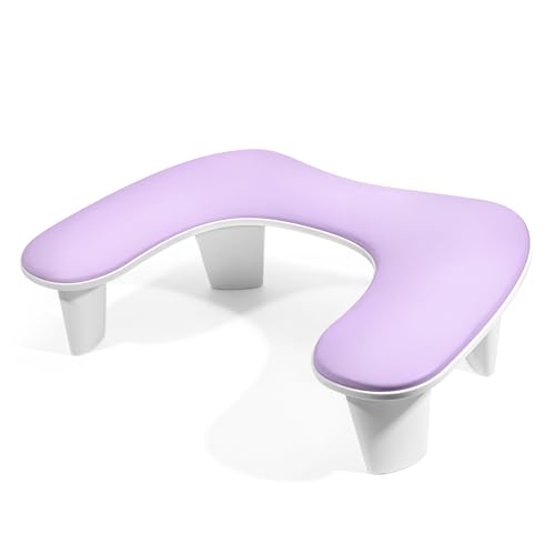 LIONVISON Repose Main Manucure: PU Cuir Coussin Manucure Repose Main - Type U Coussin Ongle Repose Main et Repose Poignet pour Convient aux Salons de Manucure Coussins Repose-Repose Main（Violet)