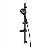 Douchette avec picots anti-calcaire pour un nettoyage facile, douchette Wellness Slim Neo 5 avec 3 types de jet, pour le raccordement à un robinet existant