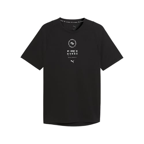 PUMA Mens Hyrox Dryelite Crew Neck Short Sleeve Athletic Casual Tops Casual - Black - Size M