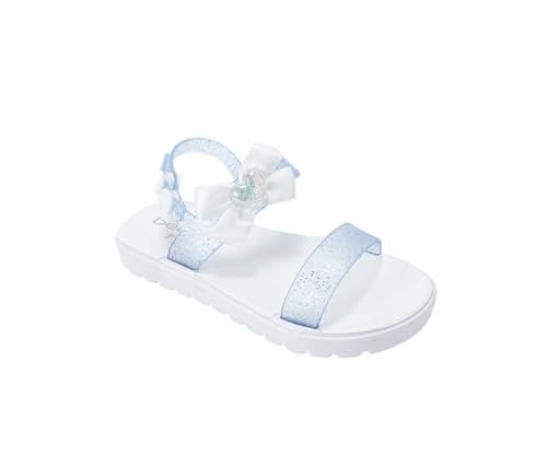 Image of bebe Girl's Flat Sandals - PCU Sandals with Flower, Bow, and Rhinestone Details for Toddler /Little Kid /Big Kid