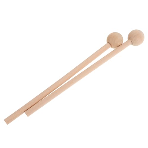 SUPVOX 2 Piezas mazos de Tambor de Lengua Estuches de Madera para xilófono. Palos de percusión de Madera para percusión de mazos de Campana Mini Baquetas mazos de Hilo Beige