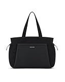 Kapten & Son Hellvi Shopper All Black 25 L | Sporttasche Damen Schwarz | Weekender & Reisetasche mit 16 Zoll Laptopfach, Schuhfach, Flaschenfach & Kofferbefestigung | Gym, Reise, Alltag & Büro