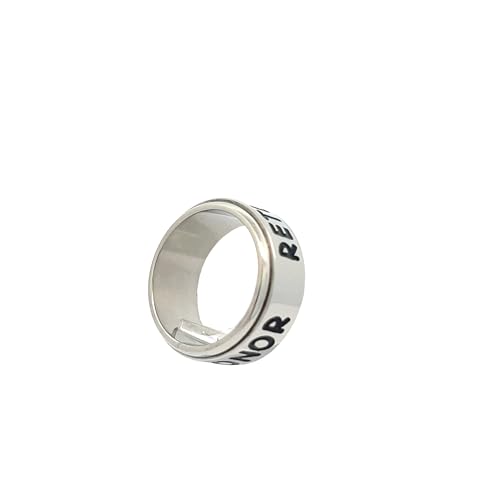 One Moment In Time J44W Size 7-14 SPINNER Return With Honor Wide Stainless Steel Ring Mormon LDS CTR2