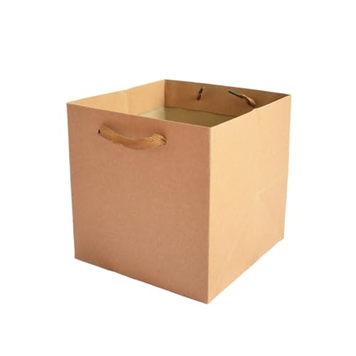 Sac carré en papier kraft portable pour shopping et emballage de vêtements