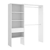 Dressing Ouvert avec TIROIR NEFER - 110 x 40 x 50 cm, Blanc