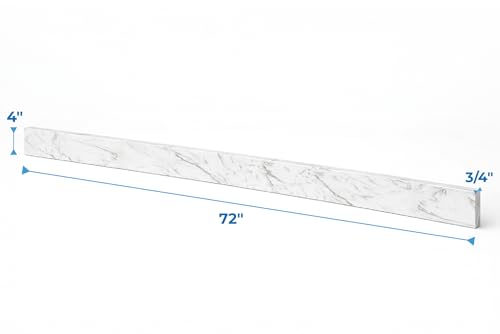 Image of Bathroom Vanity Sink Backsplash /Sidesplash (Engineered Carrara Marble, 4 inch x 72 inch)