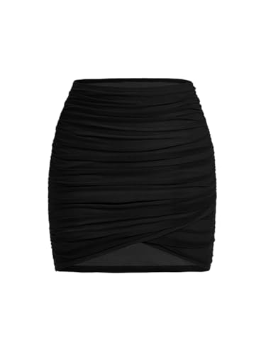 Women's Flowy Trendy Skirt Elegant Solid Ruched Wrap Skirt