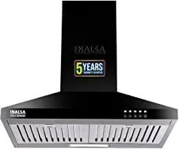 60 cm, 1050 m3/hr Kitchen Chimney Enya BKBF with Stainless Steel Baffle Filters, Push Button Control, (Black) (Cooker Hood Enya 60BKBF).