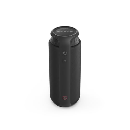 Hama Bluetooth Lautsprecher Pipe 2.0 spritzwassergeschützt (Tragbare Bluetooth Box mit Touch Panel, Musikbox wassergeschützt nach IPX4, 24 W, Aux, 12 h Spielzeit, True Wireless Stereo) schwarz