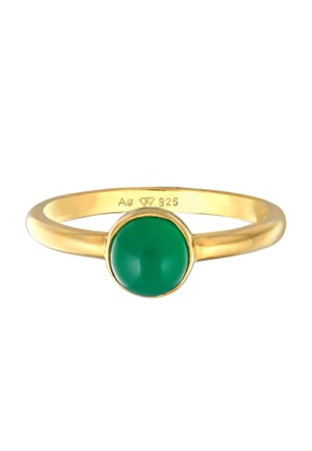 Bague argent 925 agate verte Elli anti-ternissement pour femme - 2