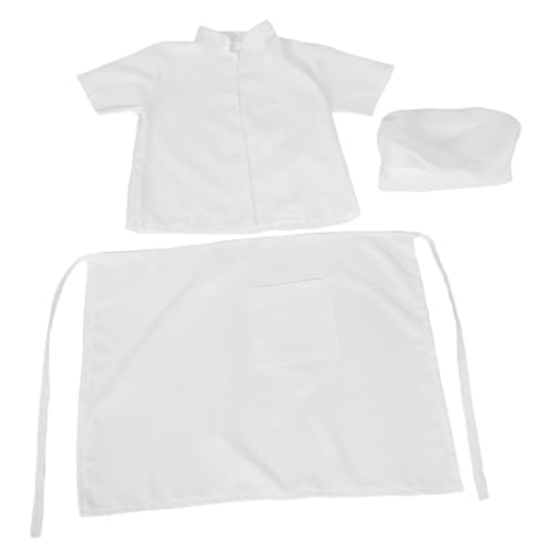 Disfraz de chef para niños Beavorty con delantal blanco y gorro de cocinero