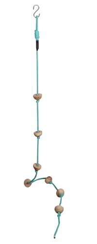 8 Ft Kids Climbing Rope with 7 Wooden Knots Rope for Tree Houses and Climbing Frames, Swing Set | Backyard Outdoor Play (Firoji)