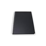 Artway Studio - Spiral Bound A4 Black Card Sketchbook - Portrait - 60 Sides/30 Pages of Recycled 270gsm Black Card - Hardback