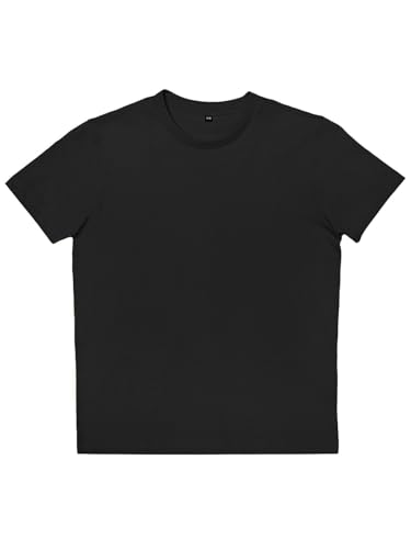 Generico T-Shirt Bambino Moon Kids 100% Cotone Organico in-convertion Ecosostenibile- Maglietta Bimbo Manica Corta - MOD BckSpi-BSK050 (11-12 Anni, Nero)